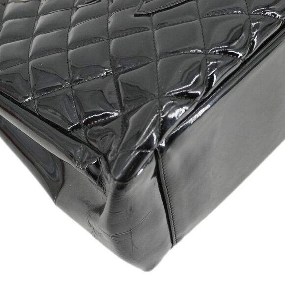 Chanel  Grand Shopping Patent Quilted Leather GST Tote Bag Black - Picture 9 of 15
